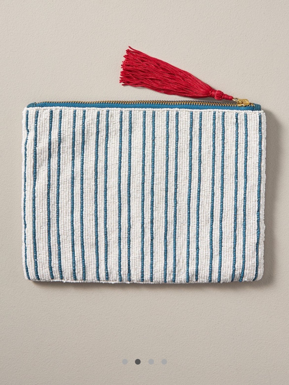 Anthropologie baseball large beaded pouch - Picture 2 of 4